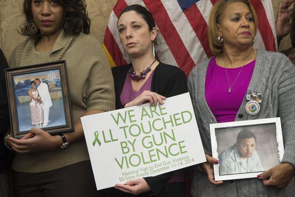 Relatives of victims of gun violence attend press conference in Washington, D.C., honoring the second anniversary of the second anniversary of the shootings at Sandy Hook Elementary School. Saul Loeb/AFP/Getty Images 
