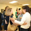 Andy Blanch (center) Larke Huang of SAMHSA (right)  greets Clare Anderson of Chapin Hall: Photo Credit:  Julia Clouser