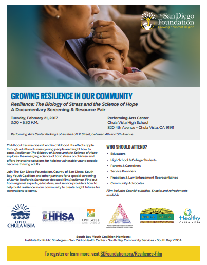 Resilience Screening &amp; Resource Fair (Chula Vista)