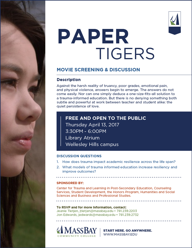 Trauma and Academic Resilience Discussion/ Paper Tigers Screening
