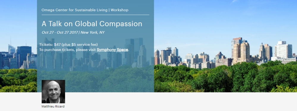 A Talk on Global Compassion (Omega Center for Sustainable Living) New York, NY