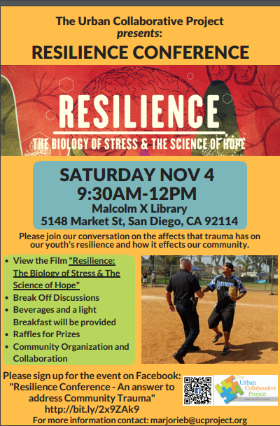 The Urban Collaborative Project Presents: "Resilience Conference" (Southeast San Diego, CA)