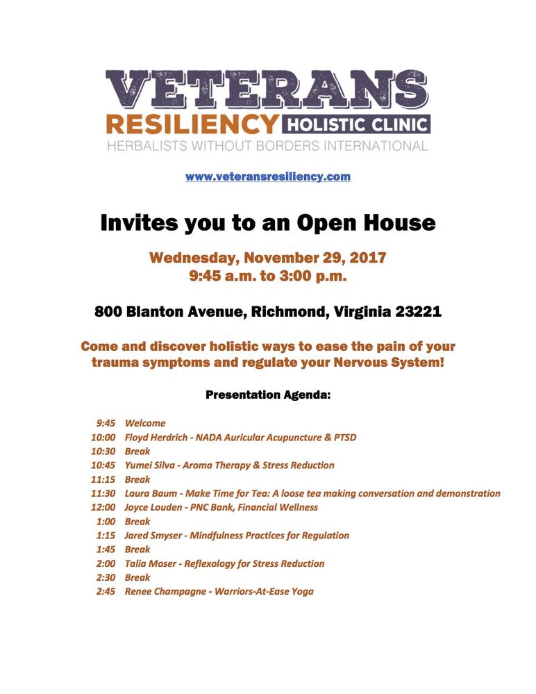 Veterans Resiliency Holistic Clinic Open House