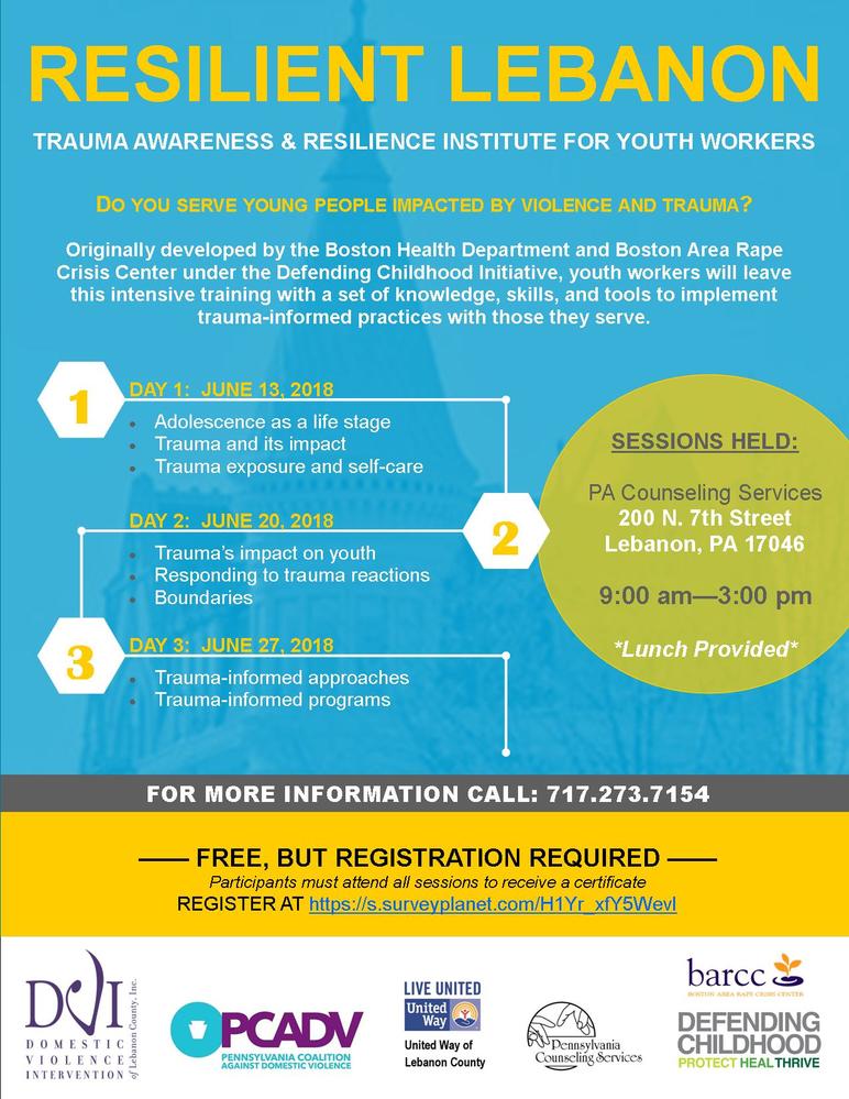Trauma Awareness &amp; Resilience Institute for Youth Workers - Lebanon, PA