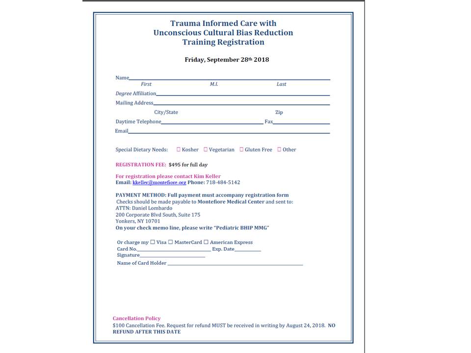 Montefiore's Trauma Informed Care with Unconscious Cultural Bias Reduction Training