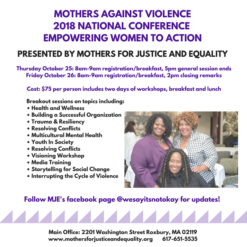 Mothers Against Violence 2018 National Conference