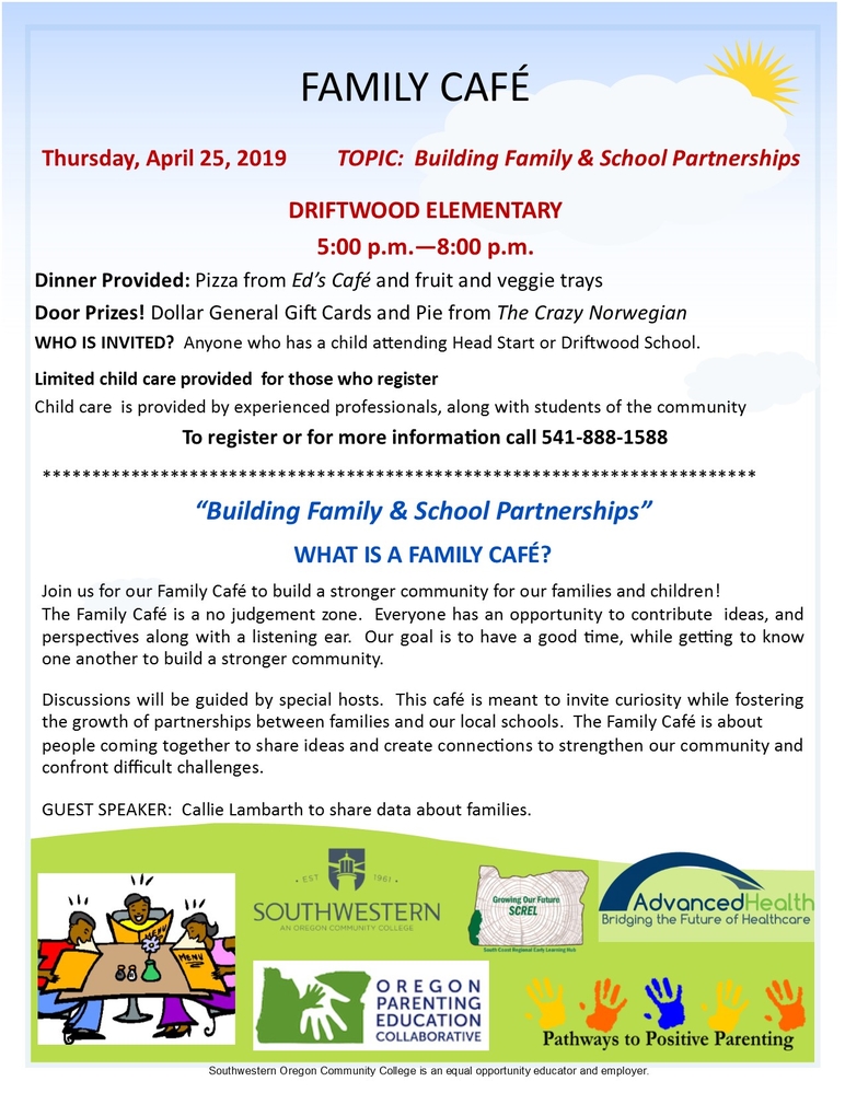 Family Cafe~ Port Orford, Topic: Building Family &amp; School Partnerships