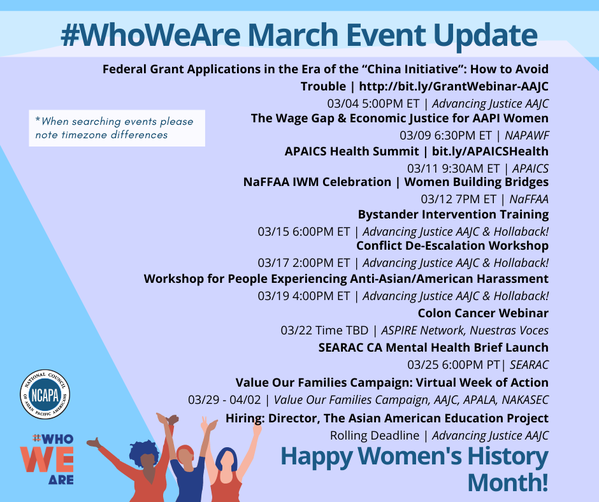 Who We Are March Events