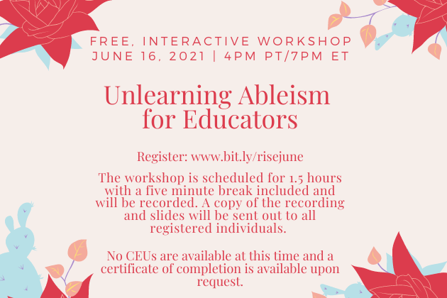 Unlearning Ableism for Educators - free, interactive workshop