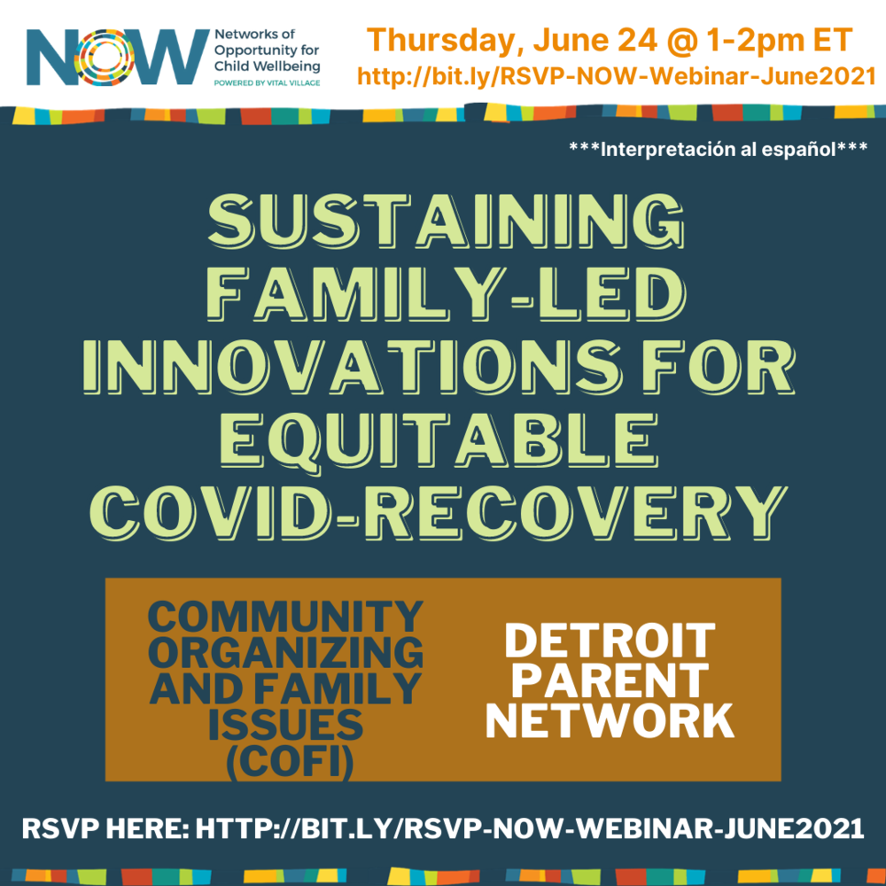 WEBINAR: Sustaining Family-Led Innovations for Equitable COVID-Recovery