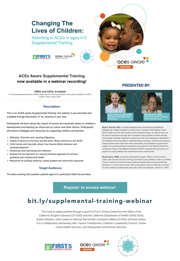 WEBINAR: Changing the Lives of Children: Attending to ACEs in Ages 0-5