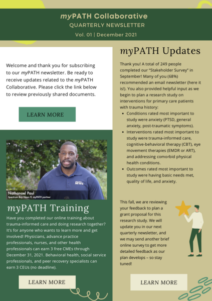myPATH Newsletter 1 Dec 2021