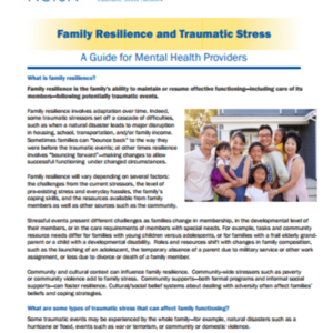 Family Resilience and Traumatic Stress report (NCTSN - 5 pages)