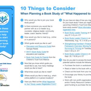 10 Things to Consider When Planning a Book Study of What Happened to You?