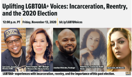 Uplifting LGBTQIA+ Voices: Incarceration, Reentry, and the 2020 Election
