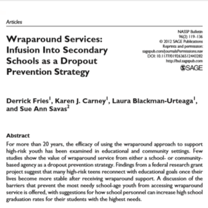 Wraparound Services Infusion Into Secondary Schools as a Dropout Strategy (19 pages_NASSP Bulletin)