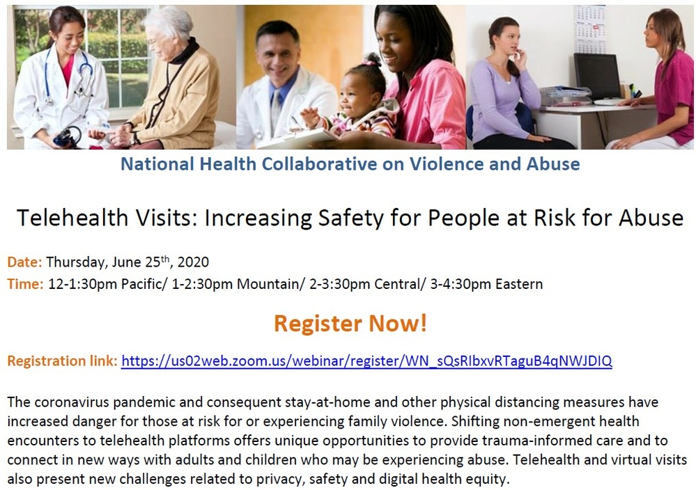 Telehealth Visits: Increasing Safety for People at Risk for Abuse  (Futures Without Violence)