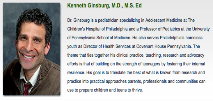 Kenneth Ginsburg, M.D., M.S. Ed on “Using Trauma Informed Care and a Strength Based Approach to Reach Teenagers and Build Resilient Kids and Communities,”