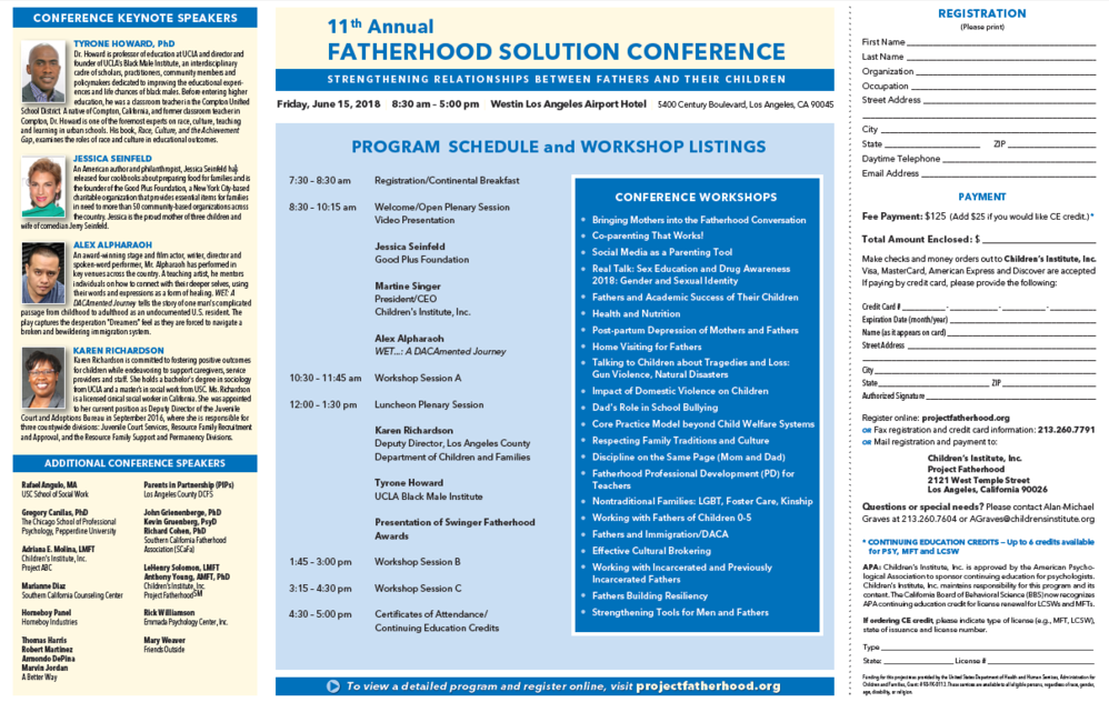 11th Annual Fatherhood Solution Conference
