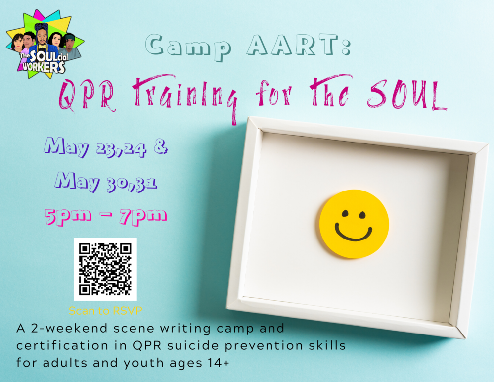 Free writing workshop and QPR suicide prevention training