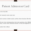 Patient Admission Card