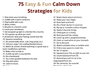 75 Calm Down Strategies for Kids