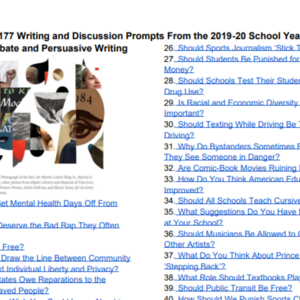 Writing Discussion Prompts from New York Times Learning Network 2019-2020