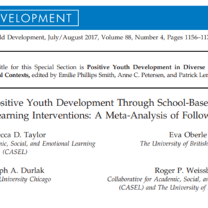 Promoting Positive Youth Development Through School-Based Social and Emotional Interventions (17-pages)