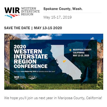 Save the Date: NACo Western International Region Conference 2020