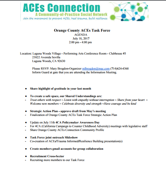 Orange County ACEs Task Force meeting