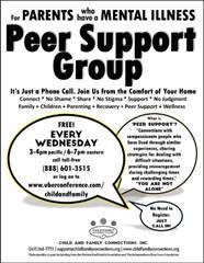 Peer Support Group for Parents Living with a Mental Health Challenge Family * Children * Parenting * Stigma * Recovery * Support * Healing