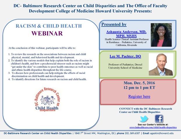 Racisim &amp; Child Health - 1 hour webinar