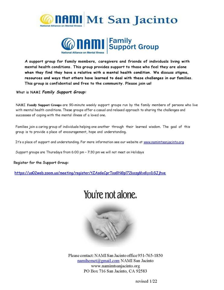 NAMI Mt. San Jacinto Family Support Group