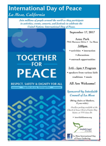 International Day of Peace (La Mesa, CA)