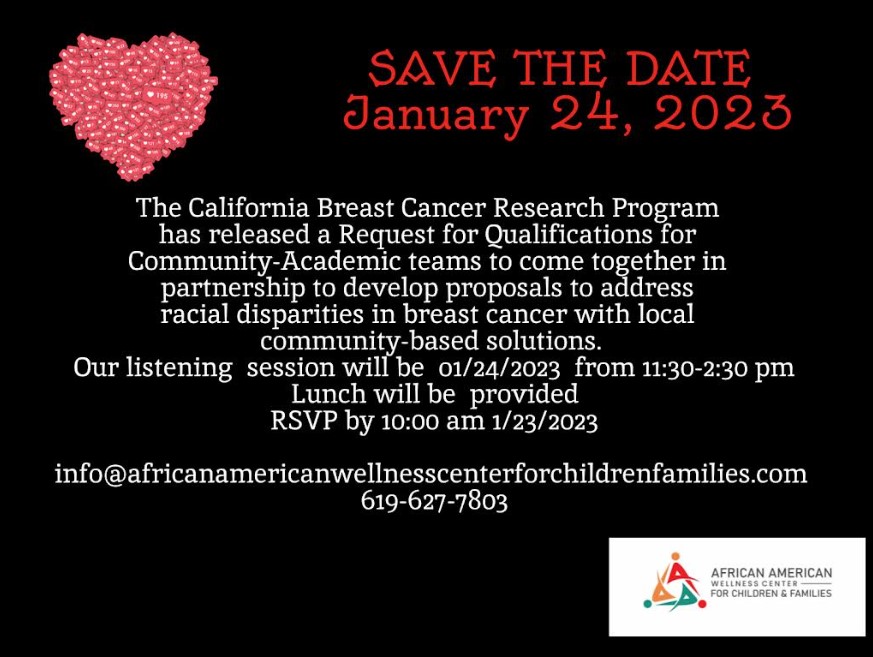 Listening Session: CA Breast Cancer Research Program &amp; African American Wellness Center for Children &amp; Families