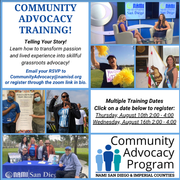 Community Advocacy Training: Telling Your Story!   (NAMI San Diego)
