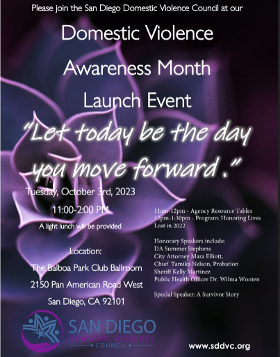 Domestic Violence Awareness Month Launch Event (SDDVC)