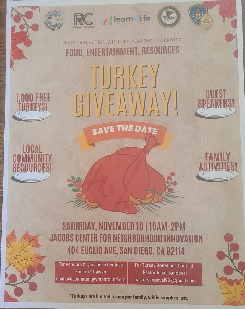 Turkey Giveaway! Collaboration with the Peacemaker Project.