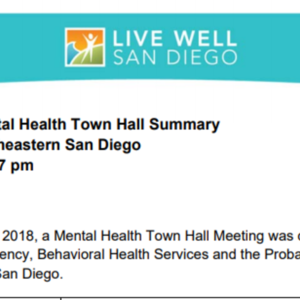 Cental Region - Mental Health Town Hall Summary 5.10.18 Live Well San Diego.PDF