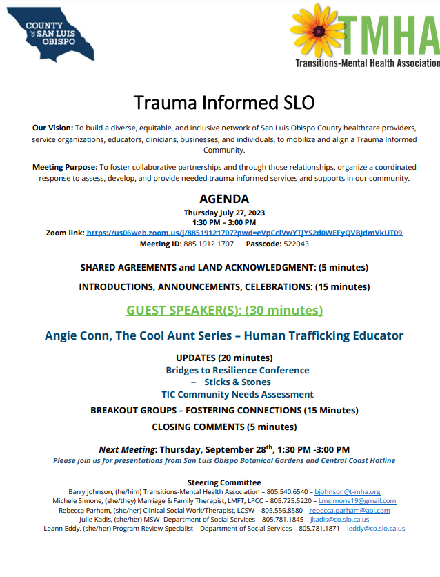 Trauma Informed SLO Meeting
