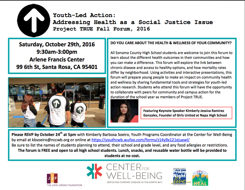 FREE Youth Forum: "Youth-Led Action: Addressing Health as a Social Justice Issue"