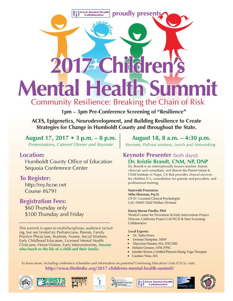 Register Now!  2017 Children's Mental Health Summit