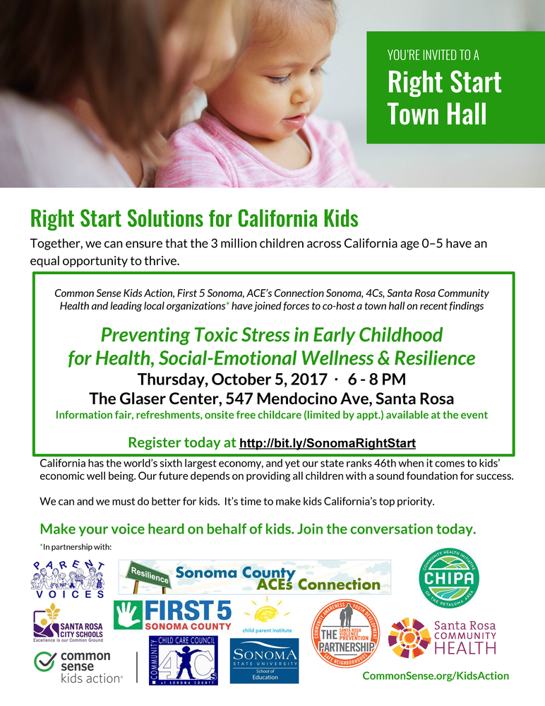 Right Start Town Hall: Preventing Toxic Stress in Early Childhood for Health, Social-Emotional Wellness and Resilience