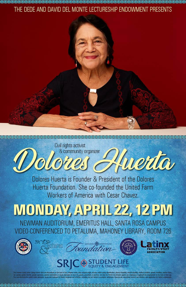 SRJC Free Documentary Film Screenings: Dolores Huerta Labor Leader &amp; Civil Rights Activist