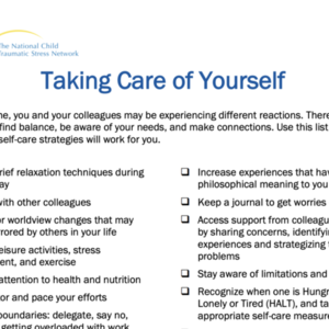 Taking Care of Yourself (NCTSN)