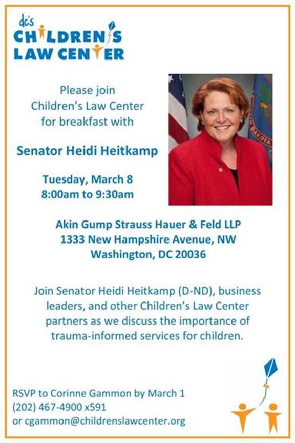Join U.S. Senator Heitkamp for breakfast meeting on March 8