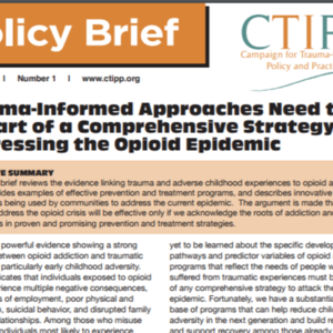 CTIPP Policy Brief: Trauma-Informed Approaches and the Opioid Epidemic [PDF]